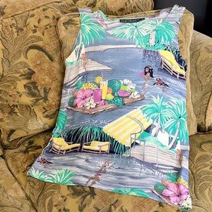 Vintage‎ Nordstrom Karen Kane Hawaiian Tank Top Size 6 Small